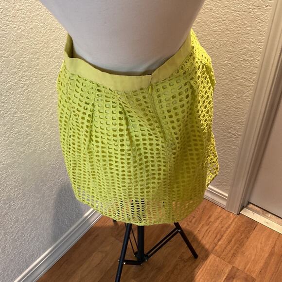 Ann Taylor LOFT Yellow Eyelet Cut Out Skirt - Picture 3 of 9